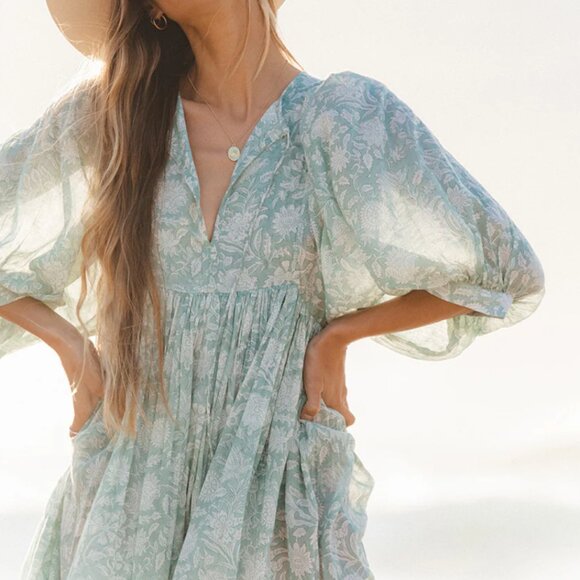 Daughters of India Kyra Midi Dress ~ Jade size S - Picture 6 of 6